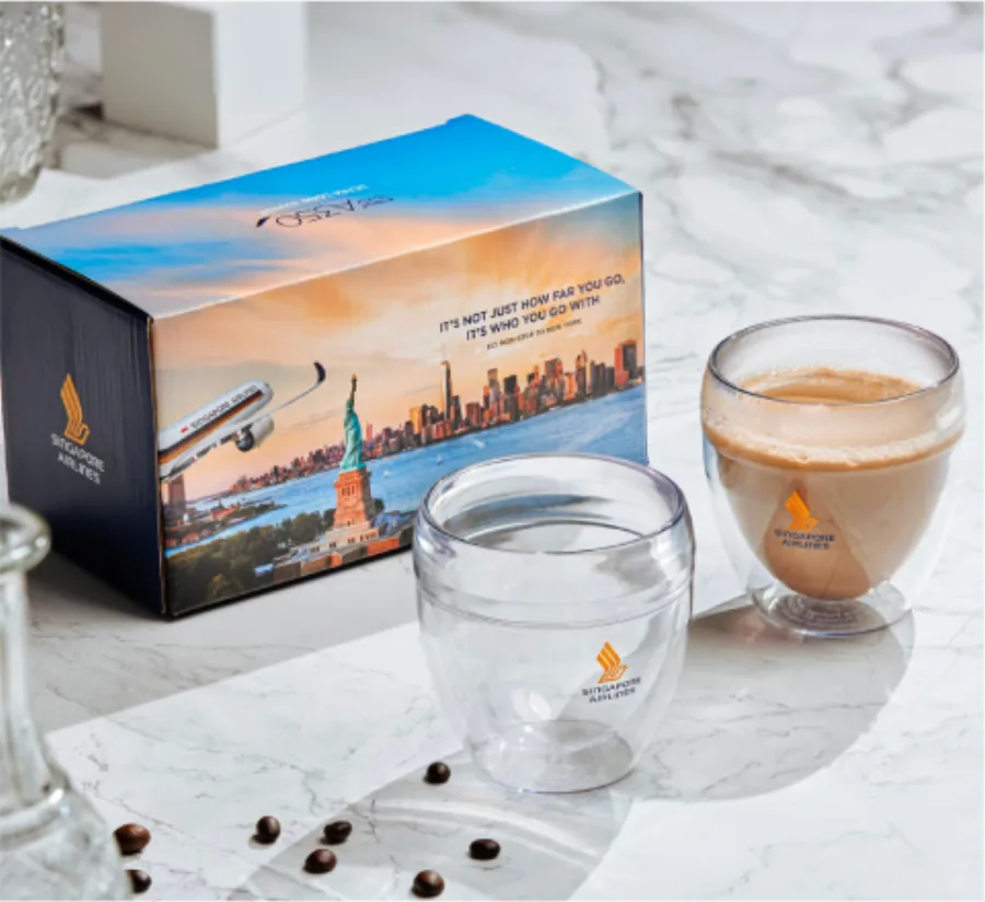 A boxed tea set and presentation packaging